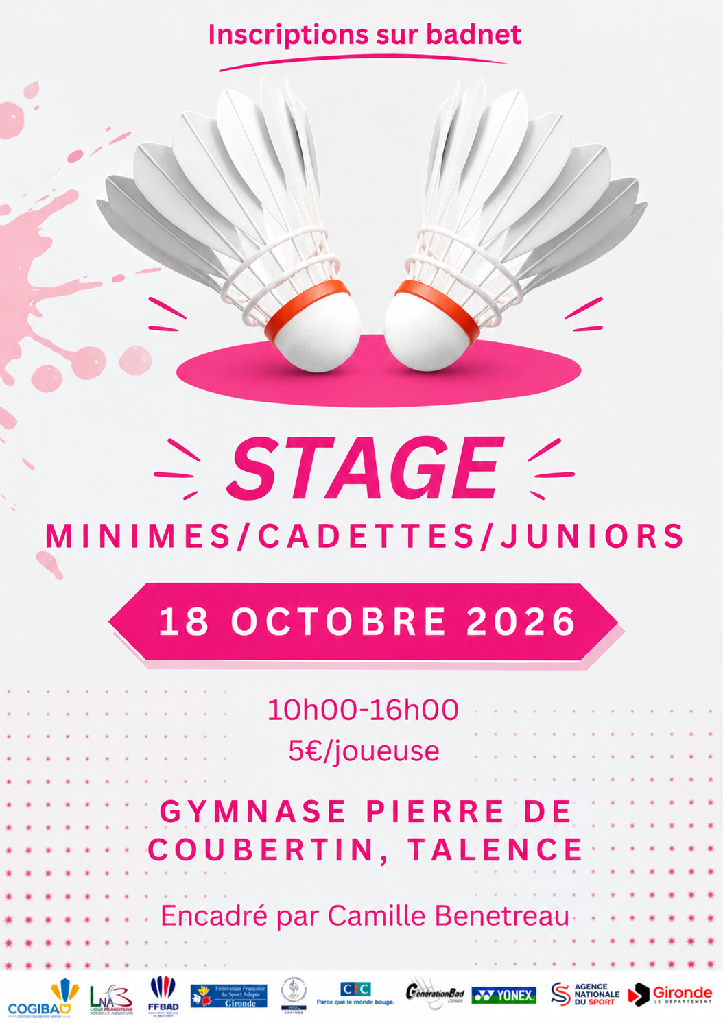 Affiche des stages 100 % féminins